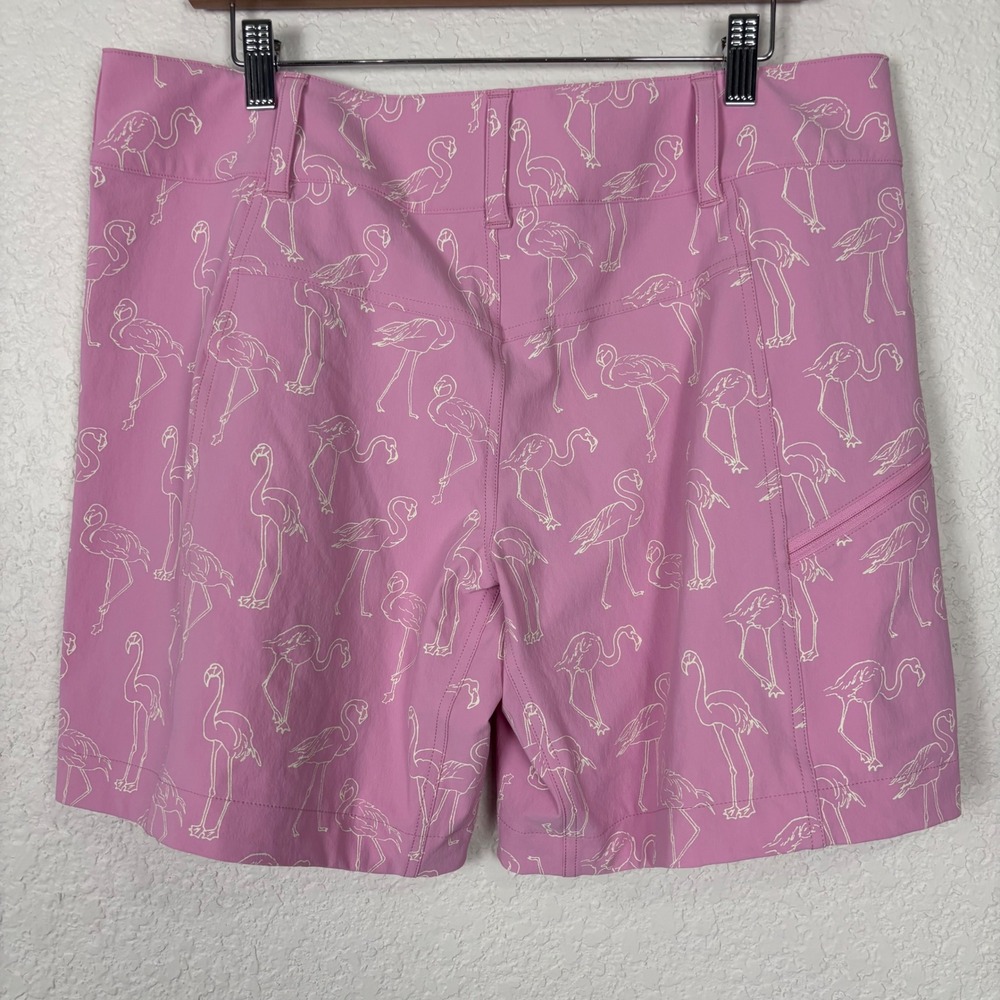 Wild Rye Women's Shorts SZ 12 Pink Flamingo Print Golf Bike Active‎ NEW - Picture 6 of 14